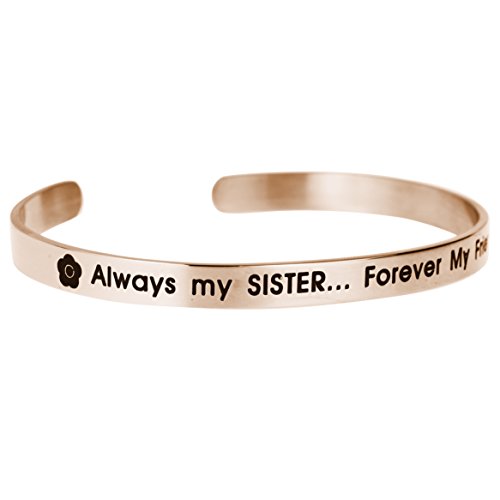 Qina C. Always My Sister Forever My Friend - Pulsera ajustable