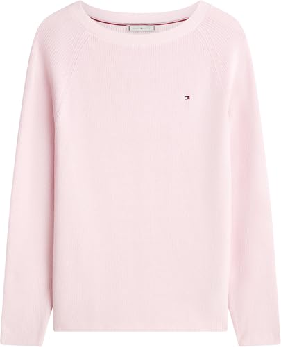 Tommy Hilfiger Damen Pullover Cardi Fine mit U-Boot-Ausschnitt, Rosa (Light Pink), M – Ansicht 6