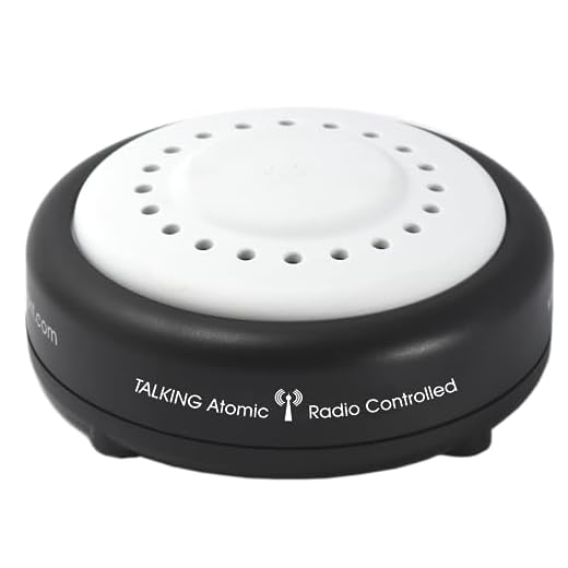 Five senses - atomic talking alarm clock for mom and dad or visually Impaired people with 8 wake up alarms clock an option for talking watch 1623