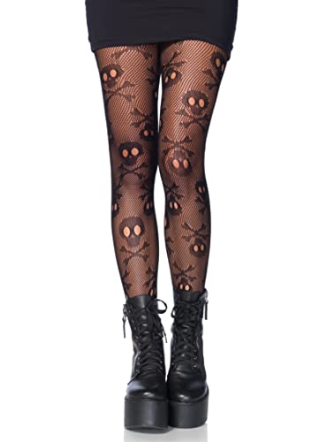 Leg Avenue womens Skull Fishnet Tights