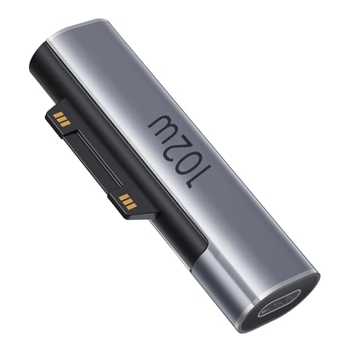 Surface Connector to USB C Charging Adapter 1 Pack 15V 102W Type C to Surface Magnetic Adapter Require 45W/65W/100W/102W C Charger for Microsoft Laptop Surface Go Pro Accessories