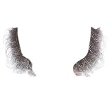 Mustaches Selbstklebender L Shaped Sideburns Gefälschte Hammelkoteletts für Kinder, Neuheit, Realistisch Falsche Gesichtsbehaarung, Kostümzubehör für Kinder, Salz und Pfeffer Farbe