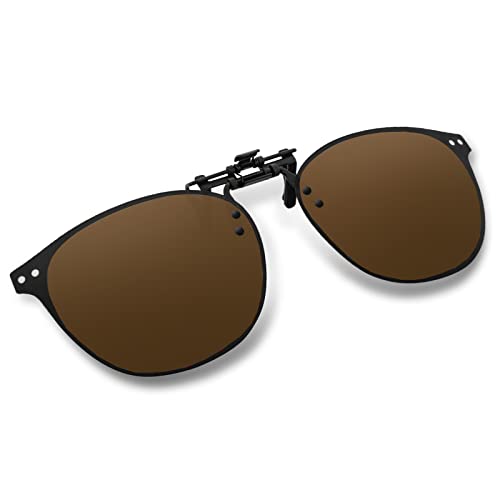Image of Clip on Sunglasses Over Prescription Glasses Polarized Anti Glare Flip Up UV Protection Glasses For Men Women