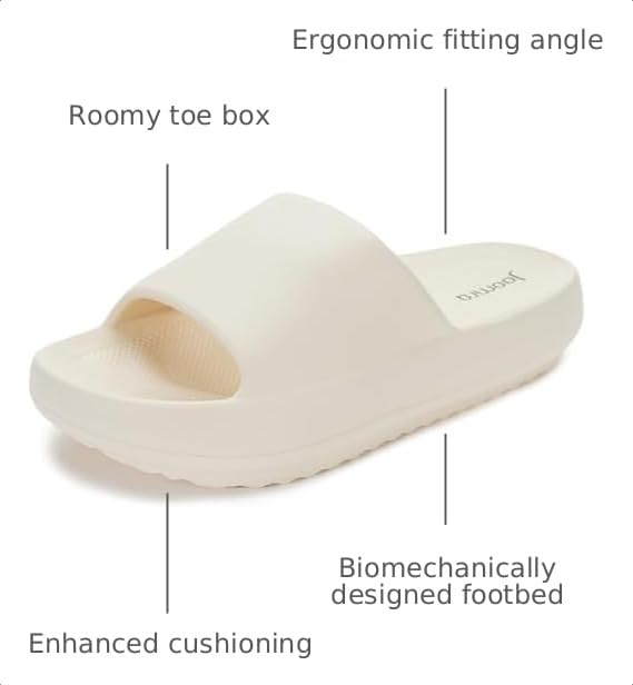 Image of Joomra Arch Support Slides for Women and Men Thick Sole Cushion Sandals | Soft Cloud-Like Sole, Pain Relief, Plantar Fasciitis Recovery Slippers, Quick Drying, Comfy for Indoor Outdoor Daily Use
