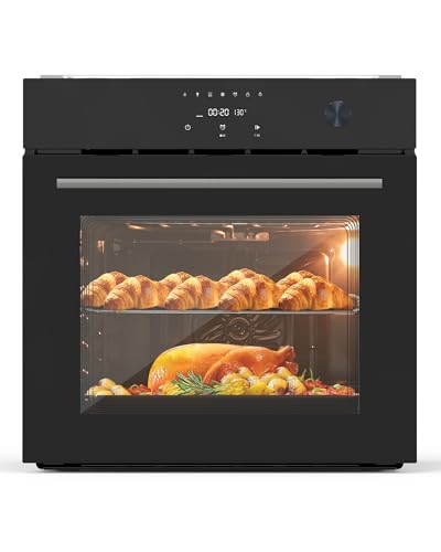 24" Electric Wall Oven 70L, 8 Functions, Touch Control