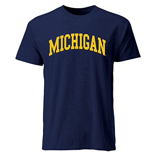 Barnesmith University Of Michigan Umich, U-M Wolverines Short Sleeve Adult Unisex T-Shirt, Classic, Navy, Medium #TOP16