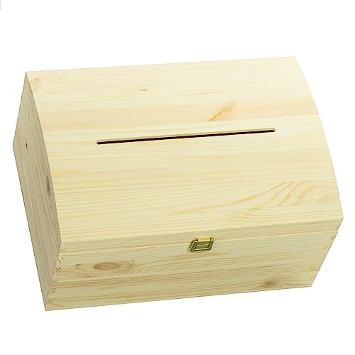 LAUBLUST Geschenkbox & Spendenbox mit Schlitz - 35x25x19cm, Natur Holz...