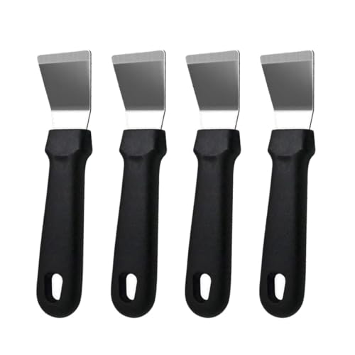 jojofuny - jojofuny Grattoirs de Nettoyage en Acier Inoxydable 4 Pièces Pelles Noires Incurvées Outils Multifonctions pour Colle de Sol Verre Ciment et Cuisson pour Maison et Carrelage