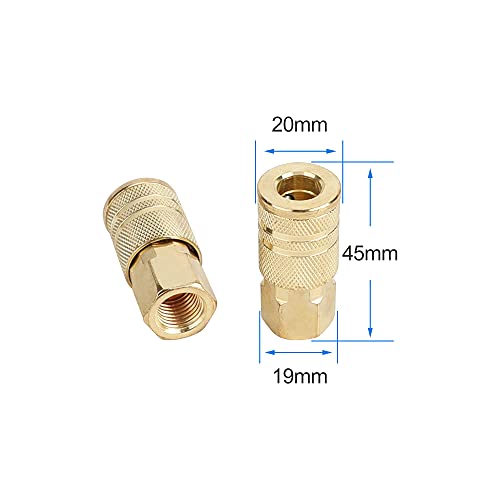 Hynade HY-MPNPT-1402 Air Hose Fittings,1/4 Inch Npt Air Coupler And Plug Kit,13 Pieces Universal Quick Connect Air Fittings,Brass Quick Connect Set thumb #2