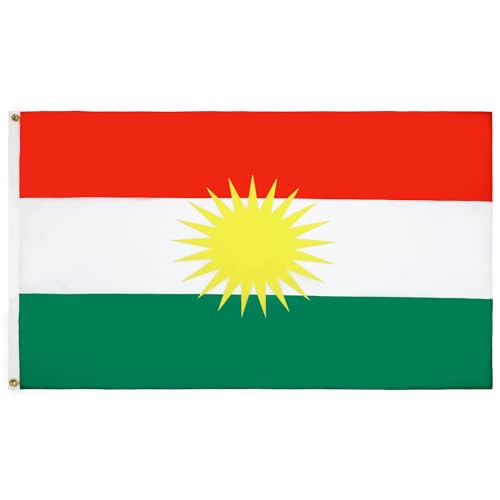 AZ FLAG - Flagge Kurdistan - 90x60 cm - Kurden Fahne 100% Polyester mit Messing-Ösen - 50g