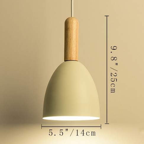 ANYE Macaron White Light Fixtures H-Type Track Light Pendants 1.6ft Cord Wooden Handle Small Cylinder Pendant Light Nordic Minimalist Style for Restaurant Dining Room Bulb Sold Separately