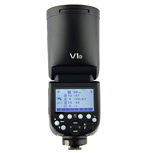 Godox V1-O Ttl Flash Speedlite 76Ws Gn92 2.4G High-Speed Sync 1/8000S 2600Mah Li-Ion Battery Round Head Camera Speedlight With Godox Ak-R1 Accessories Kit Compatible For Olympus Panasonic Cameras #TOP3