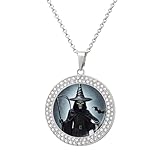 FekiLoot Collar personalizado con foto – Colgante redondo de moneda de la muerte, collares de guadaña de diamante, collar de joyería de moda, colgante de foto personalizado para mujeres y regalos, One