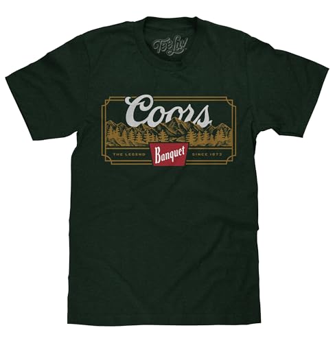 Tee Luv Men's Coors Banquet Beer The Legend Since 1873 Rocky Mountains Shirt