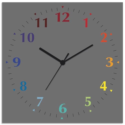 ARTLAND Wanddeko Wanduhr ohne Tickgeräusche Alu Quarzuhr 30x30 cm...