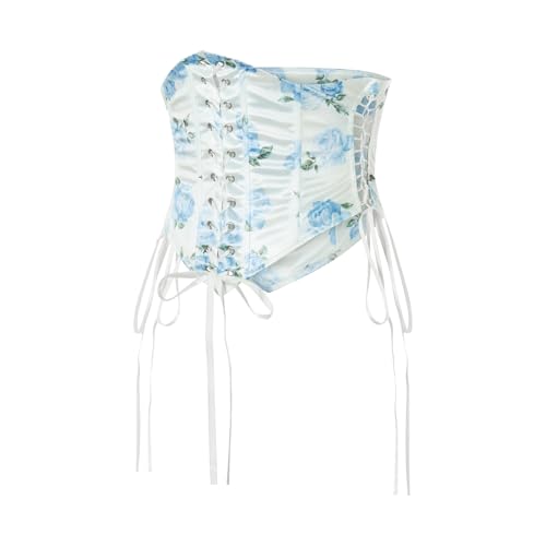 Corset Belt for Women Lace Up Wide Waist Fishbone Underbust Pirate Belts Cincher Waspie Halloween Costumes2