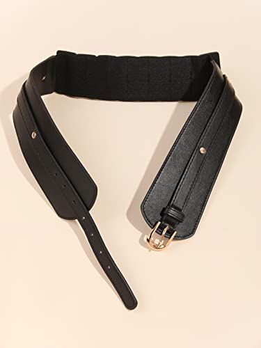 Verdusa Women's Leather Wide Belts Buckle Waist Belt Waistbands3