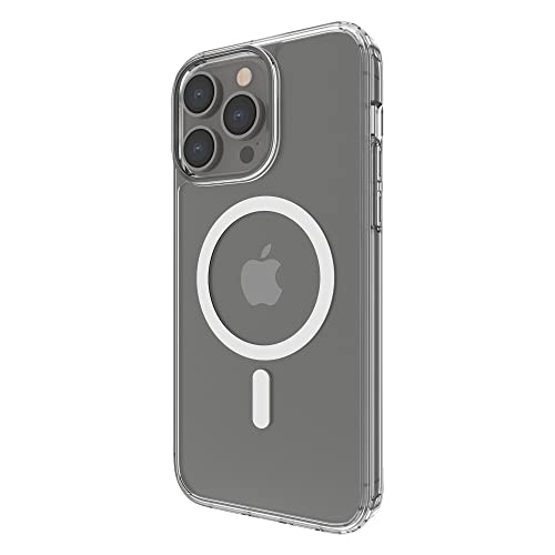 Belkin mit MagSafe kompatible iPhone 14 Pro Max-Hülle, durchsichtiges, magnetisches Case mit integrierten Magneten und K...