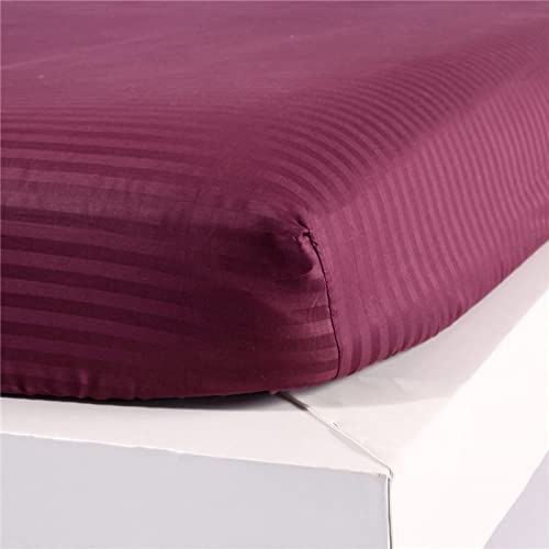 Drap housse en satin de coton supérieur rayé 160x200x26 cm - 4