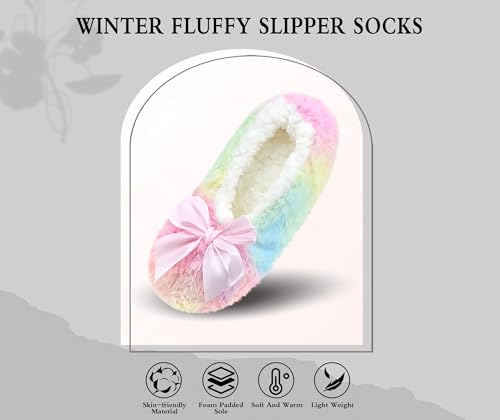 Image of Keyela Women Cozy Warm Slipper Socks, Non Slip Gripper Indoor House Socks | Soft warm cozy fabric, gripper anti-slip bottom for bedroom, lounge and all indoor daily use