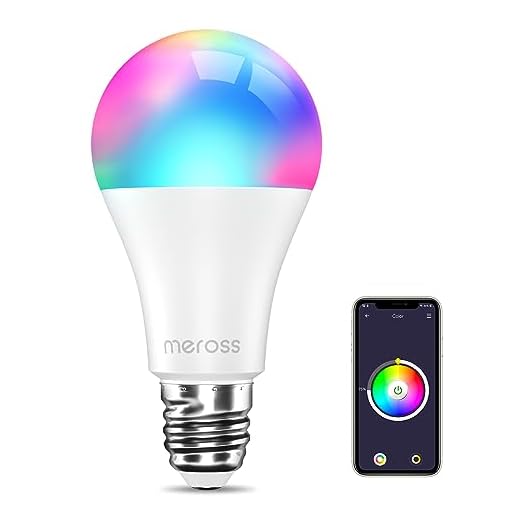 Bombilla Inteligente Regulable E27 Bombilla de LED de varios colores WiFi inteligente compatible con Amazon Alexa, Echo, Echo Dot, Google Home y ifttt, iOS & Android Smartphone mando a distancia, no requiere Hub MSL-120 de meross