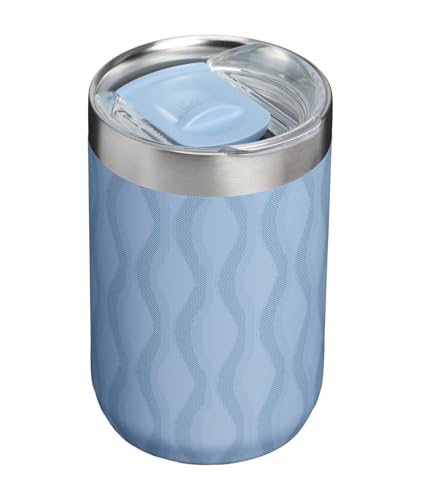 Image of STANLEY Everyday Camp Cup 12 oz | Drink Through Lid | Cup for Coffee, Tea and Drinks | Insulated Stainless Steel | BPA-Free | Slate Blue Drift