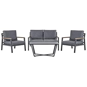Garten Lounge Set Delia Aluminium Schwarz