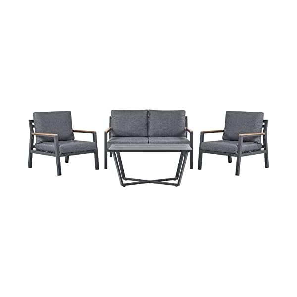 Garten Lounge Set Delia Aluminium Schwarz