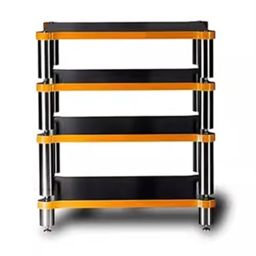 Support robuste pour tourne-disque et amplificateur 4 niveaux en bois massif pour matériel audio console multimédia pour vinyle et électronique