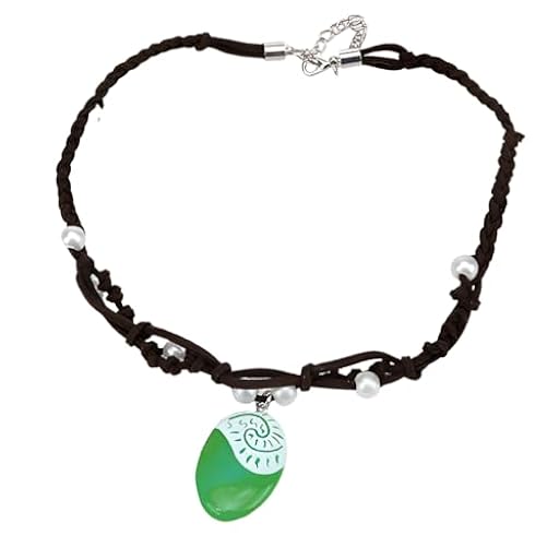 NHQZ Collar para Vaiana,Collar con colgante de océano de Moana, collar iluminado, collar con colgante trenzado a mano para mujeres y niñas (verde que brilla en la oscuridad) | Ya disponible en tu tienda friki favorita! En mundofriki.es!