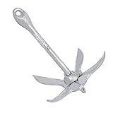  Ancla de Paraguas Plegable de Acero Galvanizado para Embarcaciones Grandes y Pequeñas. Fuerte para anclar y Resistente Incluso a Aguas salobres y saladas.
