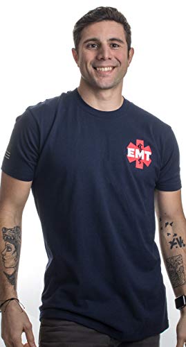 EMT AEMT Star Life | Medical Paramedic Ambulance Emergency for Men Women T-Shirt-(Adult,L) Navy Blue