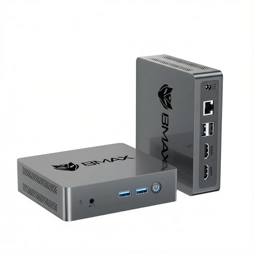 Image of Bmax Mini PC Computer, Intel N4500 Processor(Turbo 2.8GHz) 8GB RAM 256GB M.2 SSD Mini Desktop Computer with VESA Mount for Office Home Business HTPC Proxmox, Dual 4K Display, WiFi 5, Win11 Pro B3 Pro