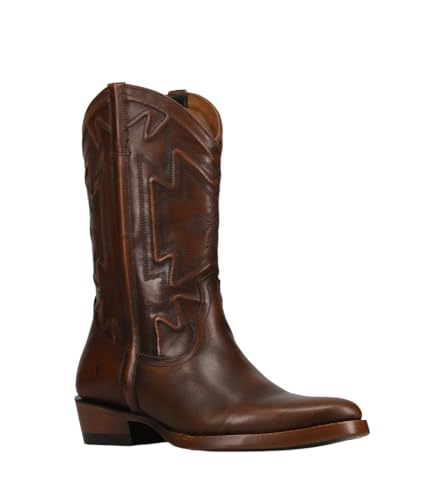 Frye Grady Thunderbird Men's Western Boots, Tall Brush Off Leather, Almond Toe, 11.5