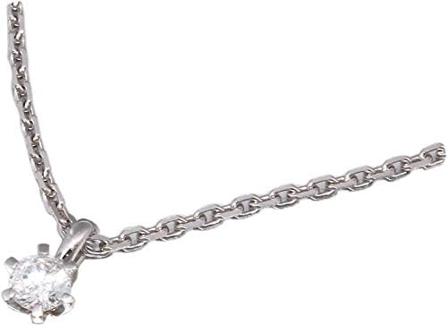 Collier solitario brillante 0,15 carati w/p2 oro bianco 585 14 carati incastonatura a griffe