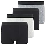 Boys Underwear Sizes 6-18 Pack of 4 Boys Boxer Briefs Super Soft Cotton Stretch Black,heather Grey