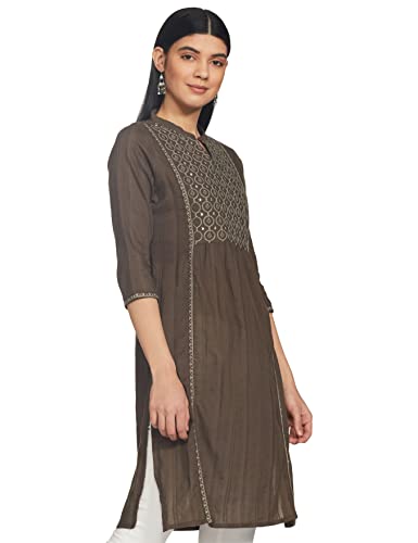 Image of Max Women Embroidered Straight Rayon Women Embroidered Straight A-Line Kurta