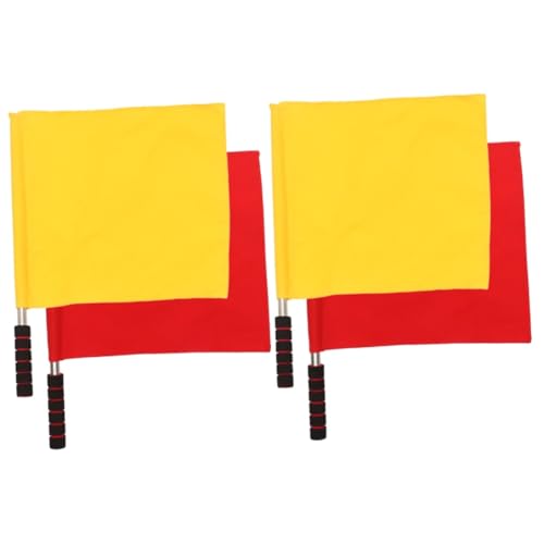 BESPORTBLE 2sets Match Flags Vibrant Colors Hand Judge Flags for Track Officials Waving 2pcs*2