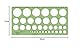 Linex 1116S Kreisschablone, 39 Kreise von 1-35 mm, Tuschenoppen, für Tuschefüller bis 0,5mm, mm-Skala an einer Seite, 240 x 120 mm