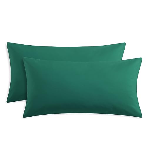 RUIKASI Kissenbezug 40 x 80 Grün 2er Set - Oeko Tex Kopfkissenbezug 40x80 Kissen Bezug 40x80cm mit Reißverschluss aus Mikrofaser, Polsterbezug Doppelpack Set Pillow Case Pillow Cover