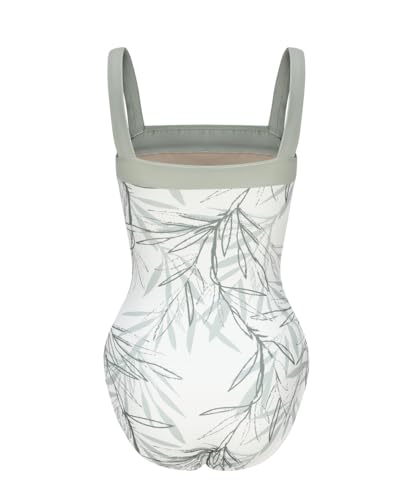 ModLatBal Collant feminino para balé adulto dança ginástica body, Folhas de bambu verdes, G