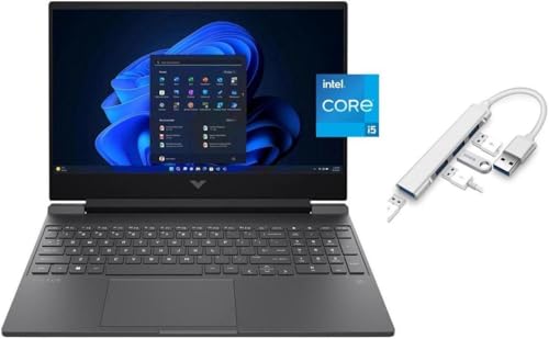 Image of HP Victus 15.6 inch FHD 144Hz Gaming Laptop | Intel Core i5-13420H | NVIDIA GeForce RTX 4050 6GB | Backlit | Mica Silver| 16GB RAM | 512GB SSD | Windows 11 Home | Bundle with USB 3.0 Hub