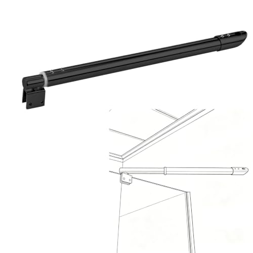 Barra de soporte telescópica para mampara de ducha de 100-120cm, varilla de vidrio negro 2