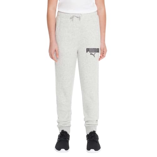 PUMA Youth Fleece Jogger Pant (Grey, Large 14/16)