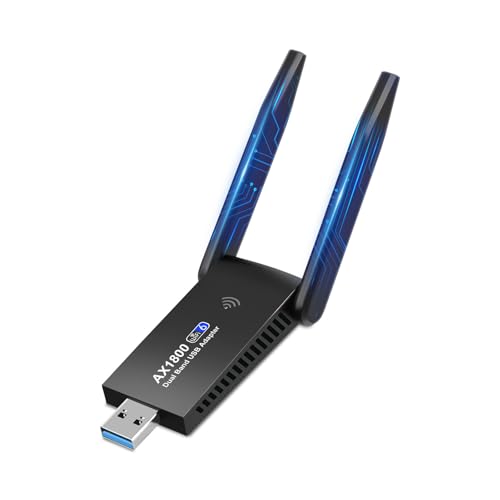 AX1800 USB WiFi 6 Adapter,Dual Band 2.4G/5G WiFi Dongle for Desktop PC, WPA3, MU-MIMO, OFDMA, Built in Driver Wireless Network Receiver Supports Windows 11/10