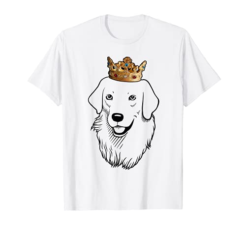 Kuvasz Dog Wearing Crown T-Shirt, Black