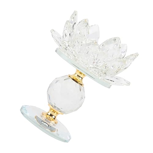 Cabilock Lotus Candlestick Desktop Candlestick Festival Candlestick Oil Lamp Holder Candle Holder for Dining Room Candlestick Adornment Indoor Candle Support Transparent Candle Holder