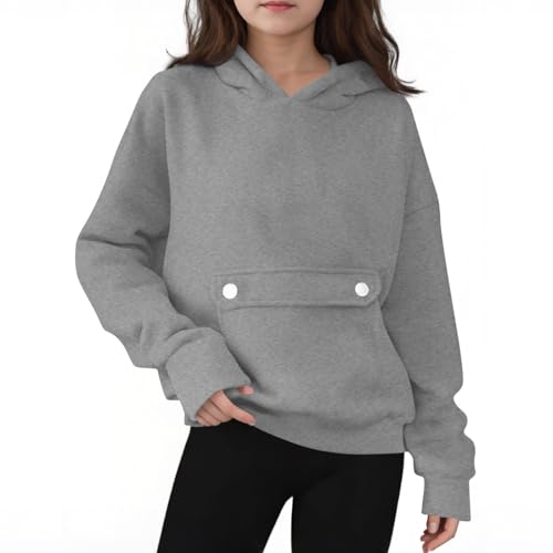 Girls Cute Hoodies Sweatshirt with Front Pocket Fall Fashion Oversized Casual Loose Sweatshirts Long Sleeve Pullover