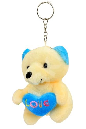 Image of Tickles Cute Teddy Bear Holding Heart inchLOVE inch Soft Plush Charm Bag Keychain