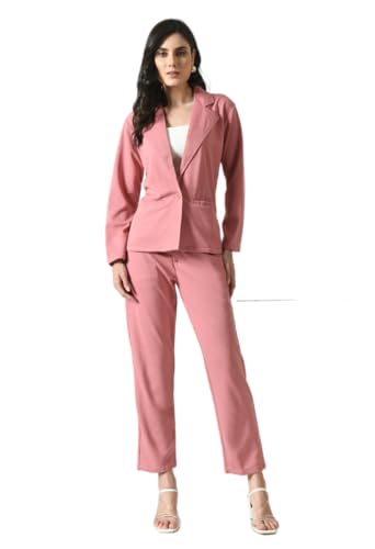 Image of Women's Cotton Blend 3-Piece Formal Suit Set Blazer, Straight Pants & Cami | Office Wear | Business Casual | Corporate | Interview